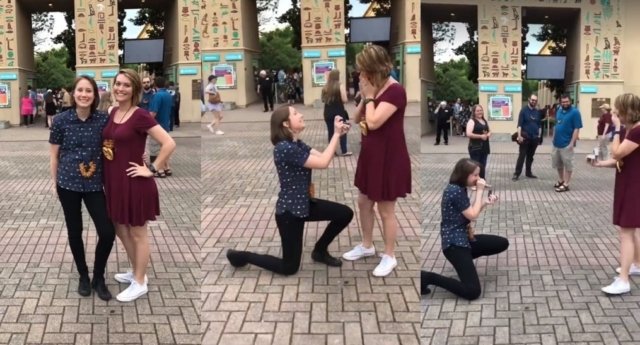 <span>Esta pareja de lesbianas planeó una sorpresa de pedida de mano al mismo tiempo</span>
