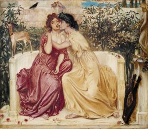 Safo y Erina en un jardín en Mitilene. Simeon Solomon