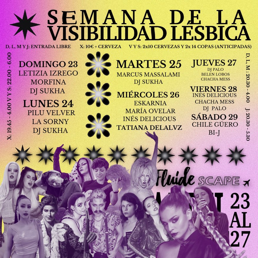 
<span>Madrid celebra una semana de la Visibilidad Lésbica en Fluide y Sala Maravillas</span>
